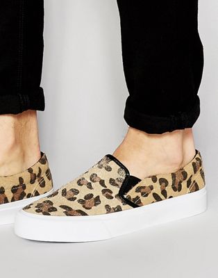animal print slip on sneakers