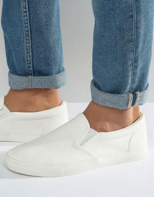 white snakeskin slip on shoes