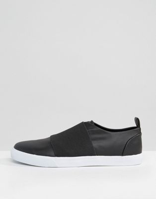 ASOS Slip On Trainers in Black With 