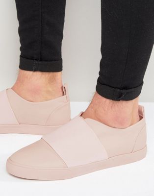 ASOS Slip On Trainers in Pink With 