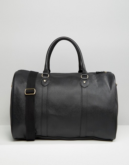 ASOS | ASOS Smart Holdall in Black Faux Leather