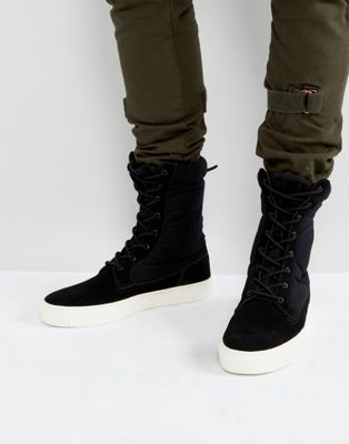 ASOS Sneaker Boots In Black With Chunky 