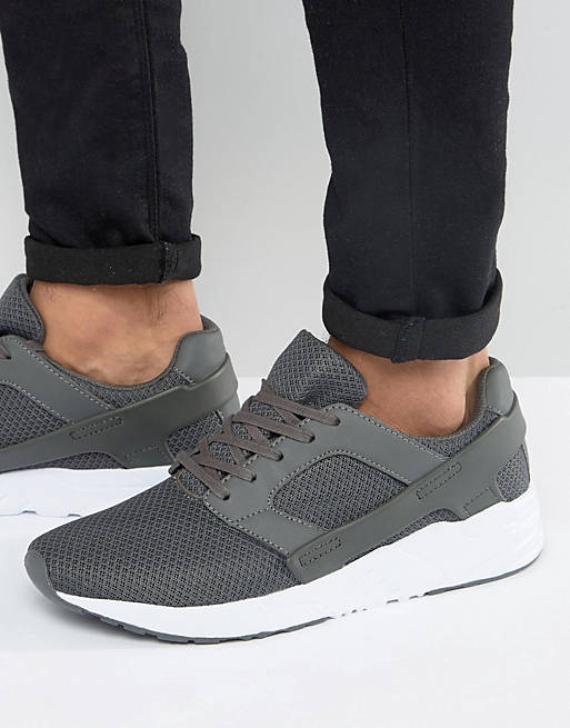 ASOS Sneakers in Gray Mesh With Rubber Panels