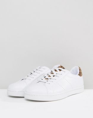 ASOS Sneakers In White With Leopard 