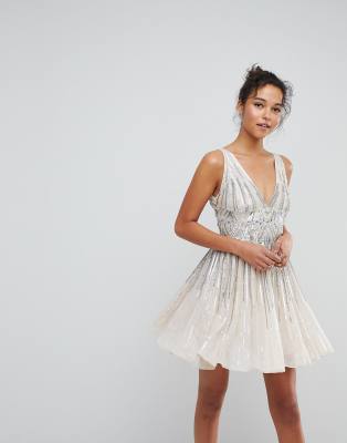 Asos sequin hot sale skater dress