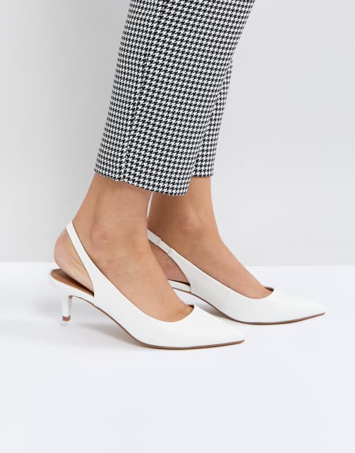 White kitten shop heel slingbacks