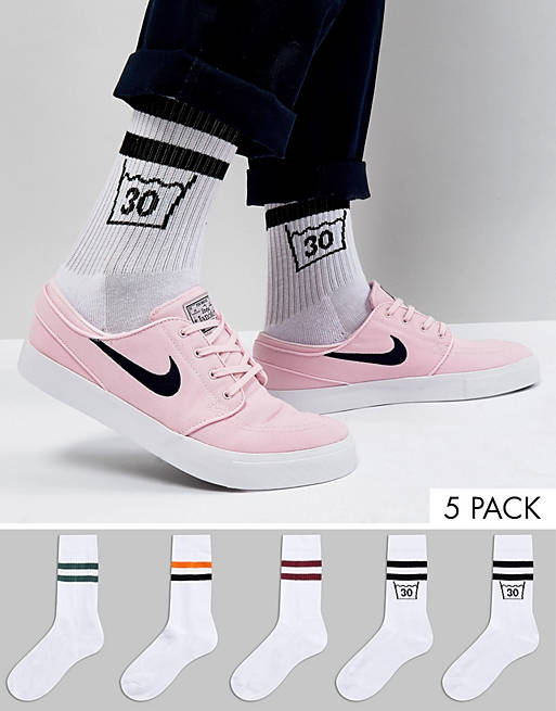 ASOS – Sportliche Socken mit verlängertem Design und Take Care-Design im 5er-Set