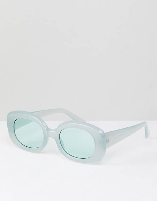 ASOS Square 90s Fashion Sunglasses In Blue