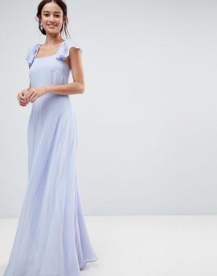 ASOS Square Neck Ruffle Strap Maxi 