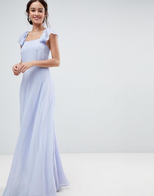 Ruffle strap 2025 maxi dress