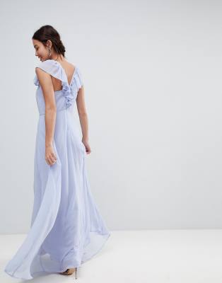 ruffle strap maxi dress