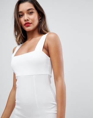 Asos square neck scuba maxi dress with thigh split hotsell