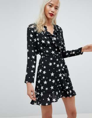 black white star dress