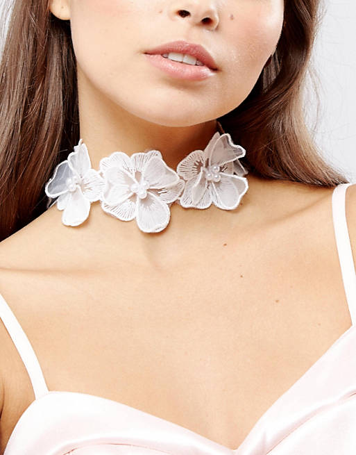 ASOS Statement Lace Flower Choker Necklace