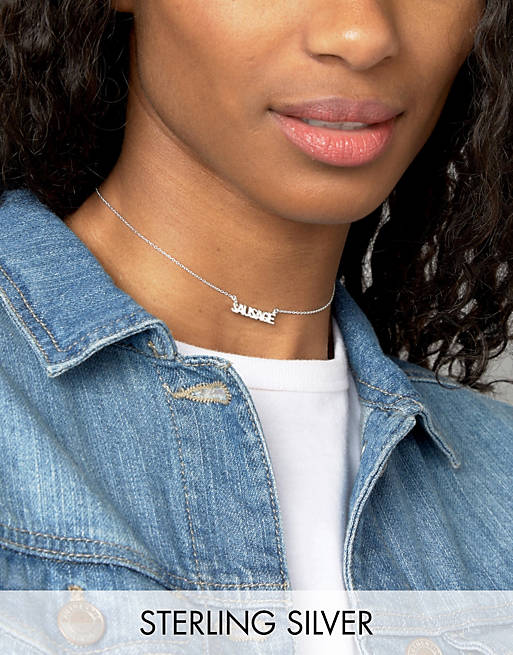 ASOS Sterling Silver Sausage Choker Necklace