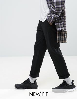 black straight leg chinos