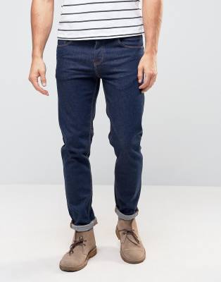 ASOS Stretch Slim Jeans In 12.5 oz Dark Blue