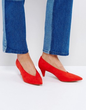 Red Mid Heel Shoes
