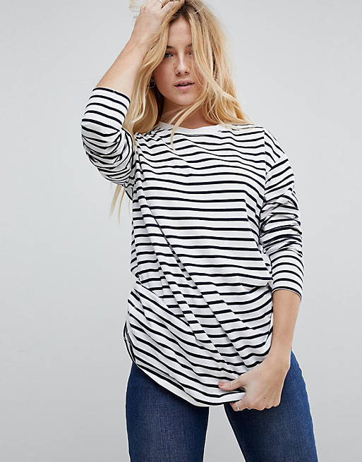 ASOS stripe t-shirt with long sleeve in oversize fit | ASOS