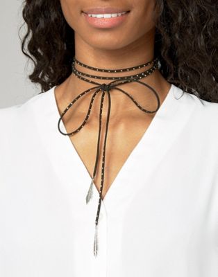 black wrap choker necklace