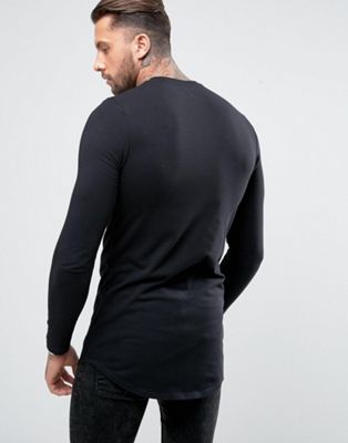 ASOS Super Longline Polo Shirt With Side Zips & Curved Hem