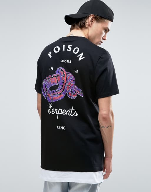 ASOS Super Longline T-Shirt With Snake Print And Hem Extender