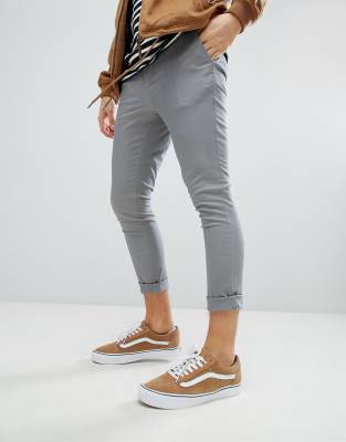 super skinny grey chinos