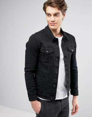 asos black denim jacket mens
