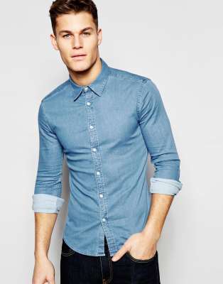 skinny denim shirt