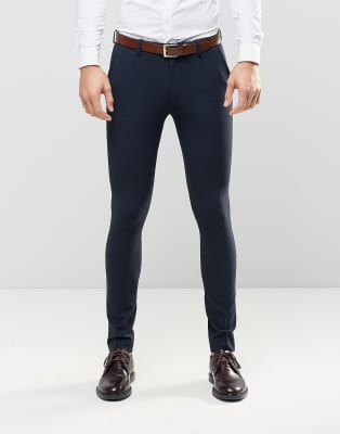 ASOS Super Skinny Fit Suit Trousers In Navy