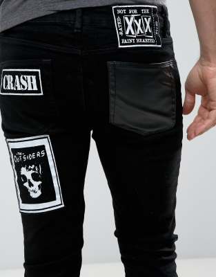 patched punk jeans