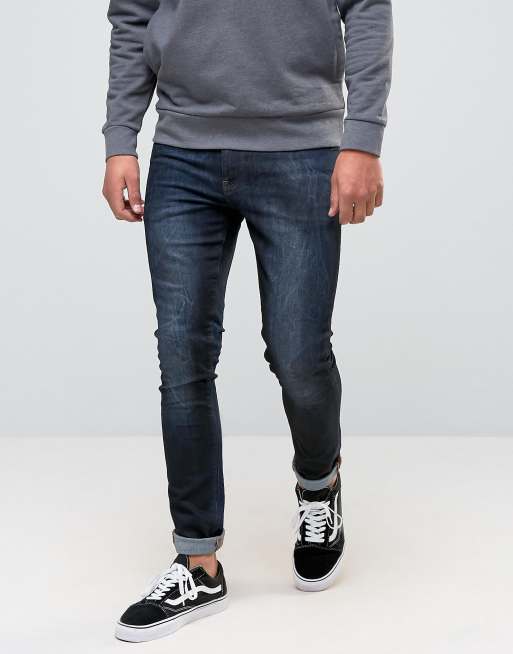 ASOS Super Skinny Jeans In Coated Dark Wash | ASOS