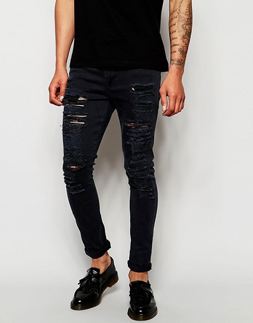 ASOS | ASOS Super Skinny Jeans With Extreme Rips