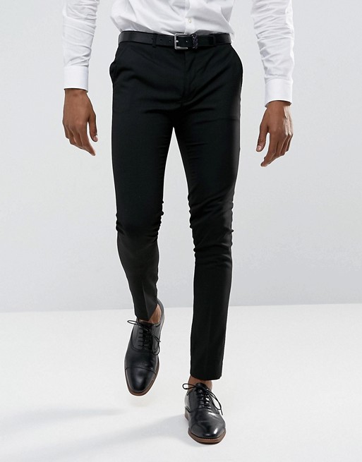 ASOS | ASOS Super Skinny Smart Trousers In Black