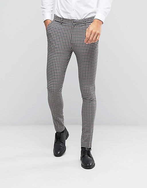 BOSSBOSS Tapered-Fit Trousers in Stretch Fabric with Micro Houndstooth Pantaloni Uomo 
