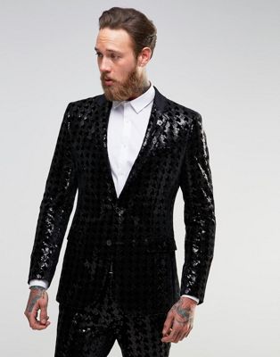 sparkly black suit