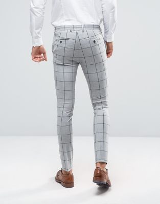 checked skinny pants