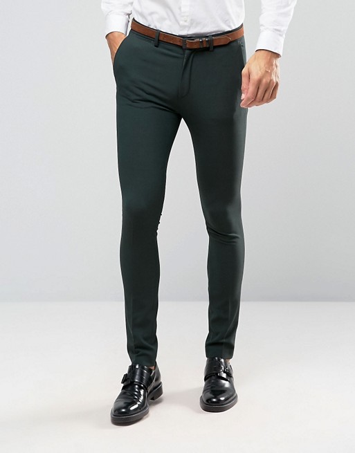 ASOS Super Skinny Suit Trousers In Green