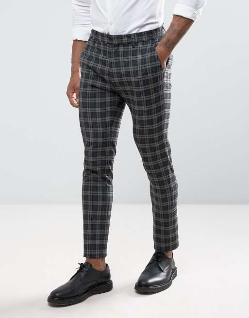 ASOS | ASOS Super Skinny Suit Trousers in Tonal Grey Check