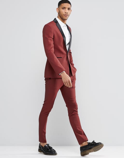 Dark red cheap suit jacket