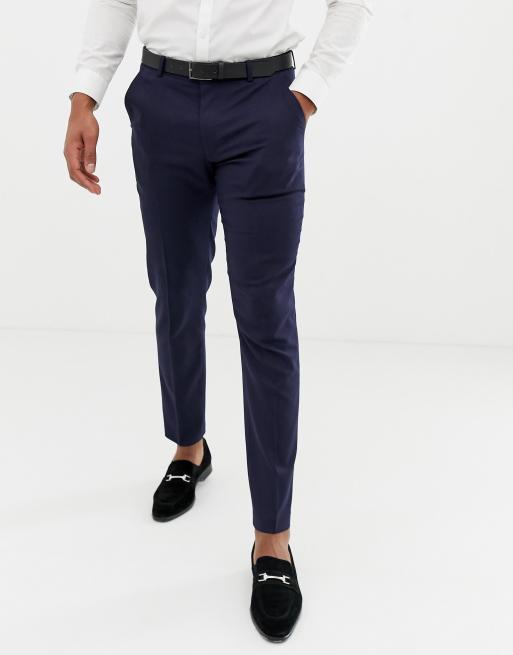 ASOS – Supereng geschnittene Smokinghose in Marineblau
