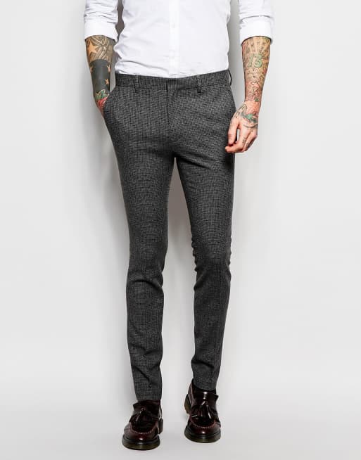 ASOS - Superskinny pantalon met pied-de-poule-motief