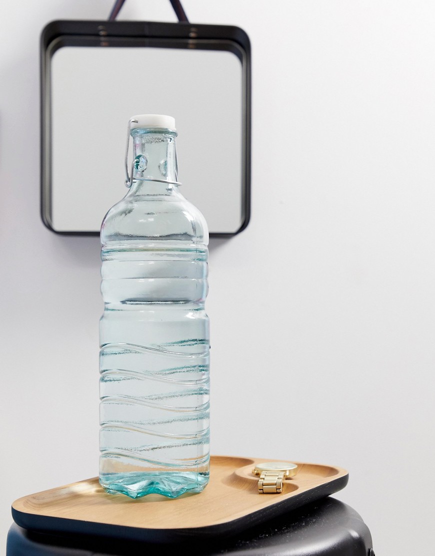 ASOS SUPPLY – 1,5-liters vattenflaska i återvunnet glas-Genomskinlig