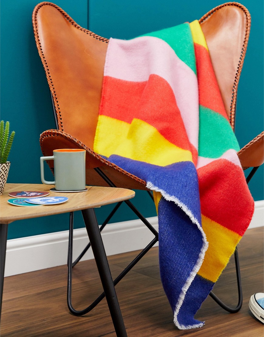 ASOS SUPPLY - Copriletto in maglia a righe-Multicolore