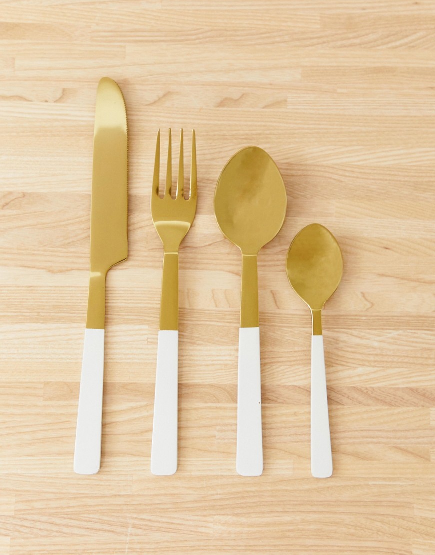 ASOS SUPPLY gold cutlery set-Multi
