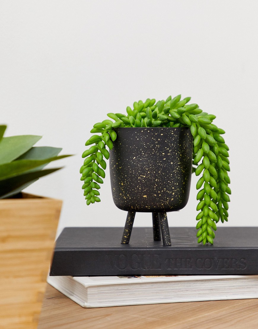 ASOS SUPPLY speckled legged planter-Black