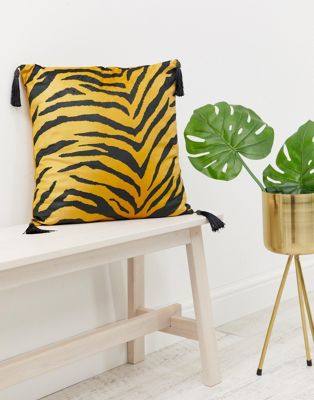 ASOS SUPPLY – Tigermönstrat kuddöverdrag i sammet-Flerfärgad