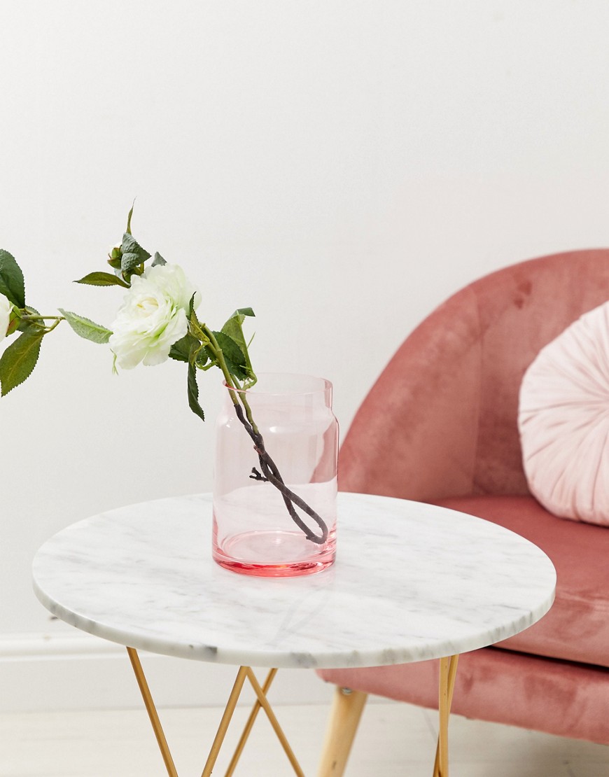 ASOS SUPPLY wide glass vase in pink-Multi