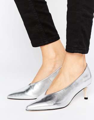 asos silver kitten heels