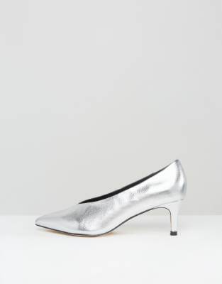 asos silver kitten heels